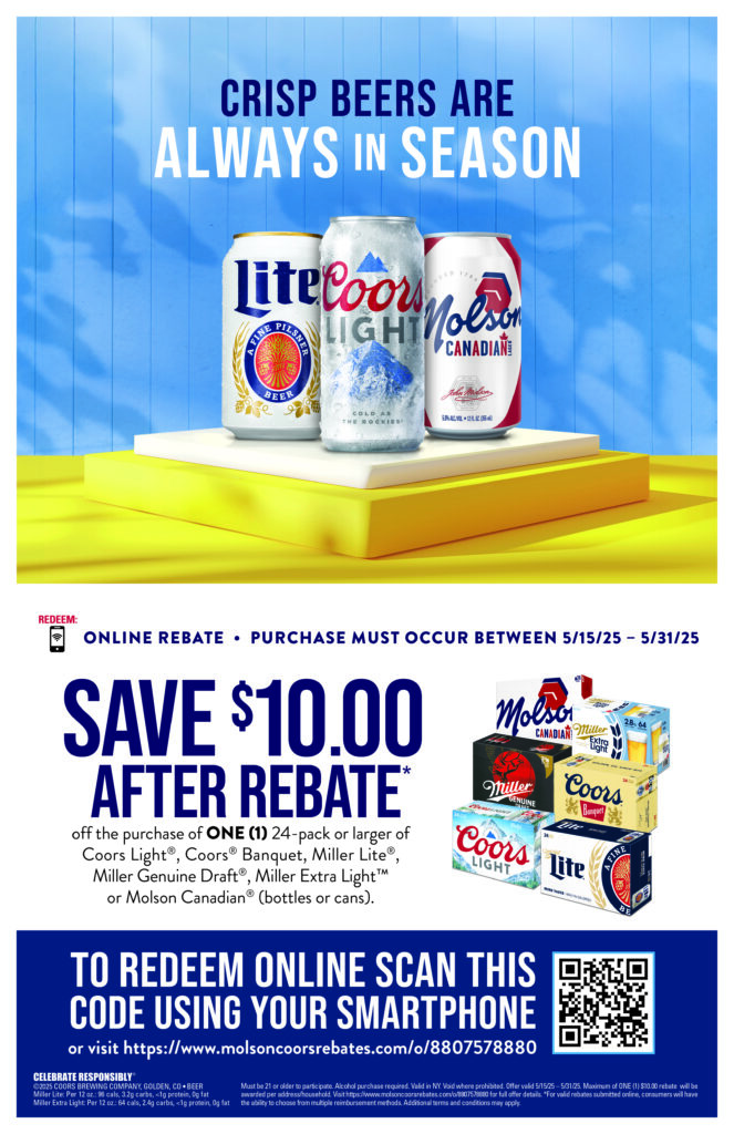 Coors Light 24pk or Larger $10